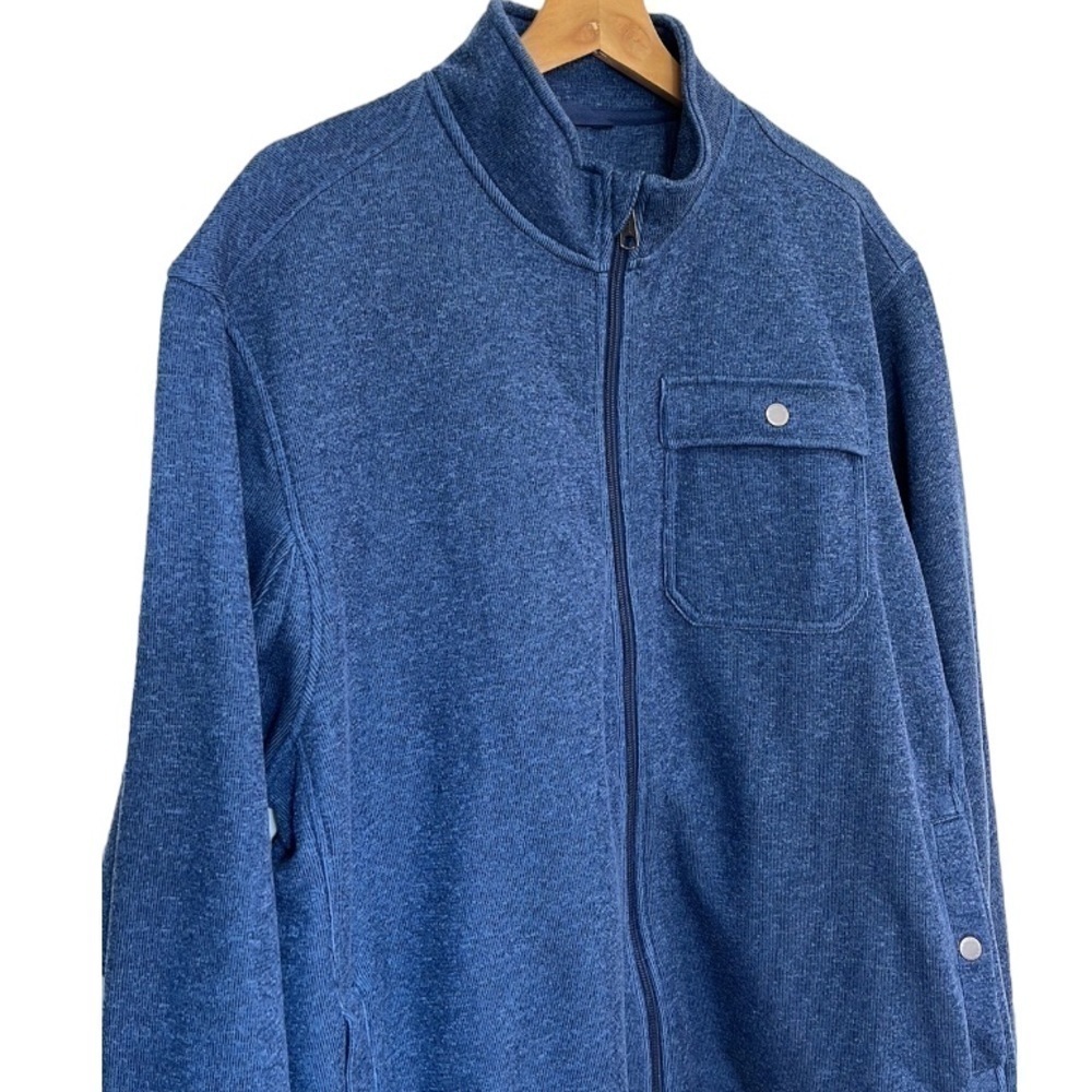 Duluth Trading Co Men's Silver Lining Fleece Full Zip Mock Jacket Size XL Blue